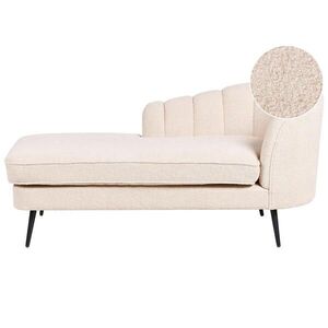 Beliani ČALOUNĚNÉ LEHÁTKO CHAISE LONGUE Bouclé světle béžové pravostranné Allier obraz