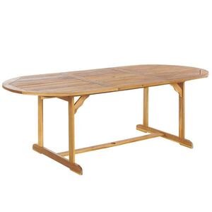 Beliani ZAHRADNÍ STŮL Akáciové dřevo světle hnědý 160/220/100 cm vysunovací Maui obraz