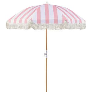 Beliani SLUNEČNÍK růžový/bílý s volánem 150 cm Mondello obraz