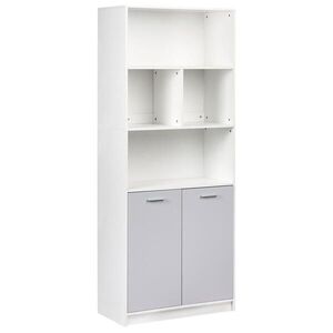 Beliani KNIHOVNA se 2 dveřmi Šedá/Bílá Zehna obraz