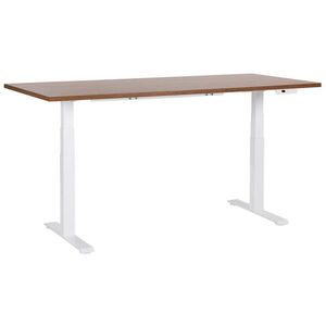 Beliani PSACÍ STŮL hnědobílý 180/72 cm elektrický výškově nastavitelný Destin III obraz