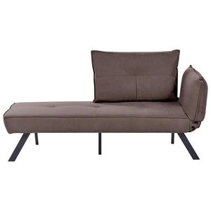 Beliani ČALOUNĚNÉ LEHÁTKO CHAISE LONGUE PRAVOSTRANNÉ Látka Hnědé Rocamadour obraz