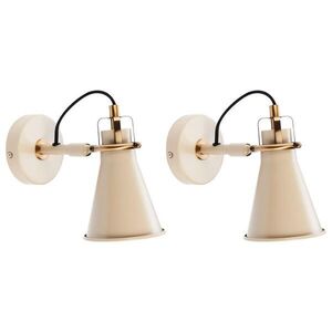 Beliani NÁSTĚNNÁ LAMPA 2 ks sada Béžová/Zlatá Moyola obraz