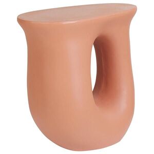 Beliani PŘÍSTAVNÝ STOLEK Beton oranžový 28/42 cm Idro obraz