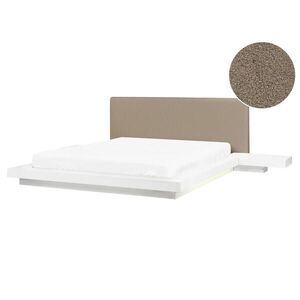 Beliani POSTEL s LED 160/200 cm MDF deska Taupe Zen obraz