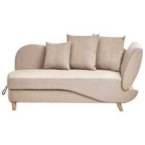 Beliani ČALOUNĚNÉ lehátko chaise longue pravostranné Hnědé Meri obraz