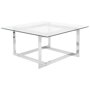 Beliani KONFERENČNÍ STOLEK Sklo stříbrný čtvercový 80/80 cm Crystal obraz