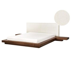Beliani POSTEL s roštem 160/200 cm MDF deska Hnědá Zen obraz