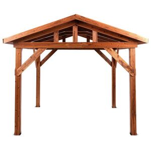Beliani ZAHRADNÍ PAVILON Jedlové dřevo 296/350 cm Hnědý/Šedý Secchia obraz