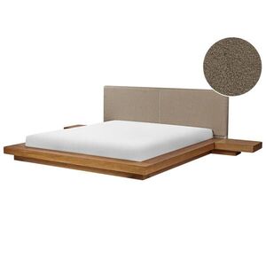 Beliani POSTEL s roštem 180/200 cm MDF deska Světle hnědá Zen obraz