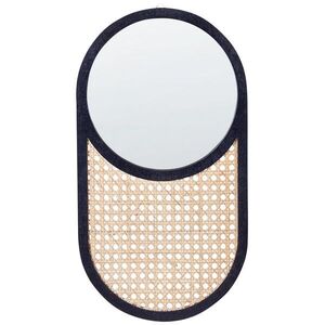 Beliani NÁSTĚNNÉ ZRCADLO Ratan přírodní/černé 30/56 cm Baleal obraz