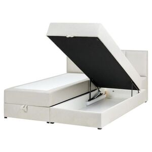 Beliani BOXSPRINGOVÁ POSTEL s úložným prostorem 160/200 cm Látka Krémově bílá Baronet obraz