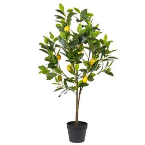 Beliani UMĚLÁ ROSTLINA v květináči 105 cm Zelená/Černá Citroník obraz