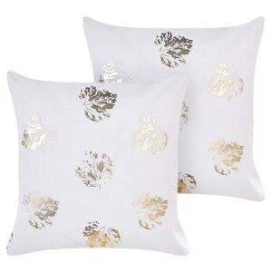 Beliani DEKORATIVNÍ POLŠTÁŘ sada 2 ks Bílý 45/45 cm Goldenrod obraz