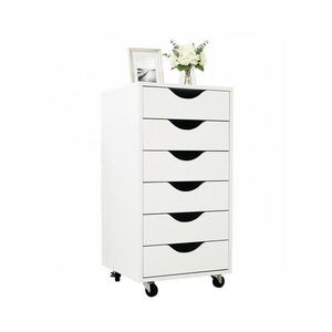 Relaxdays KONTEJNER Bílý pojízdný 6 zásuvek MDF 78 cm obraz