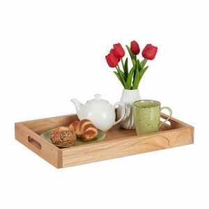 Relaxdays PODNOS Přírodní ořechové dřevo MDF s úchyty 55 x 35 cm obraz