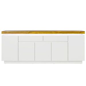 Livetastic ŠIROKÁ KOMODA, bílá, barvy dubu, 200/80/40 cm obraz