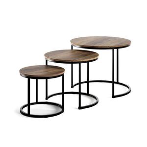 Vicco STOLEČEK KÁVOVÝ STOLÍK Montreal Dřevo 55 x 55 cm 3 díly obraz