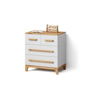Livinity® KOMODA Mailo Bílá/Artisan 80 x 88 cm se 4 zásuvkami obraz