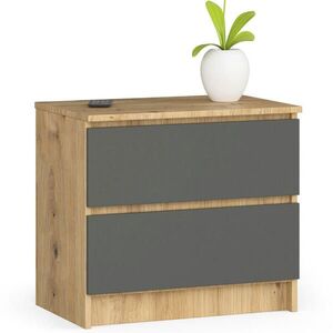 RAUMHIRSCH FURNITURE KOMODA Dub Artisan, grafitově šedá 55/60/40 obraz