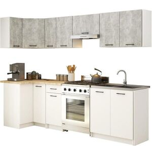 RAUMHIRSCH FURNITURE KUCHYŇSKÝ BLOK Beton, bílá 203/300/46 obraz