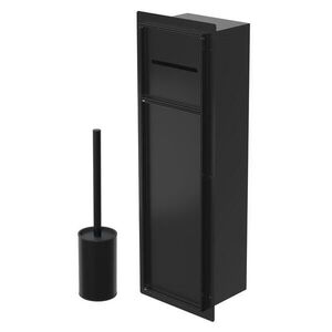 LuxeBath ZAPUŠTĚNÝ skříňkový modul WC z nerezové oceli, černý matný, 60 x 20 x 14 cm obraz