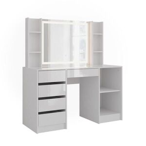 Vicco TOALETNÍ STOLEK Sherry Bílá/bílý vysoký lesk 128.2 cm s LED zrcadlem obraz