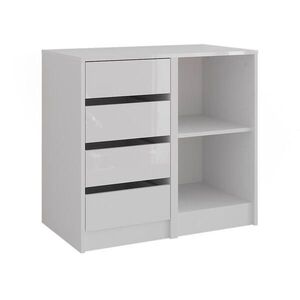 Vicco KREDENC Sherry Bílá/bílý vysoký lesk 80.2 x 76 cm 2 díly obraz