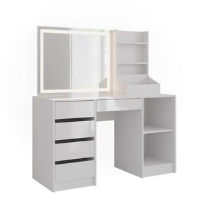 Vicco TOALETNÍ STOLEK Sherry Bílá/bílý vysoký lesk 128.2 cm 3 díly obraz
