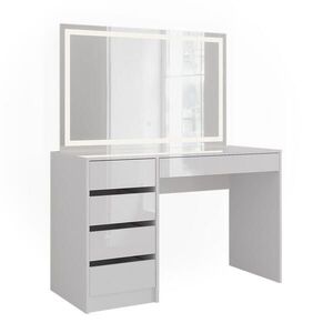 Vicco TOALETNÍ STOLEK Sherry Bílá/bílý vysoký lesk 119.8 cm s LED zrcadlem obraz