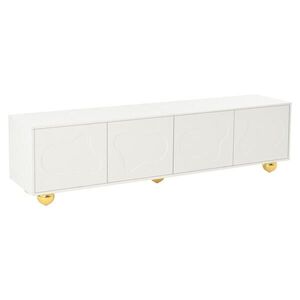 Urban Meuble NÍZKÁ KOMODA bílý ve tvaru oblaku 4 dvířka pro 75palcovou TV 180 cm obraz