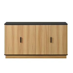 Urban Meuble KOMODA v dekoru dřeva s rýhovaným designem, se 4 dvířky a tichými panty obraz