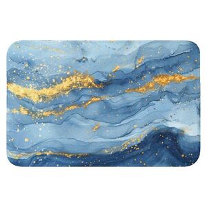 OnlyWow WC PŘEDLOŽKA Akvarel - modrá - umění - zlatá - luxusní - moderní 60x40 cm obraz