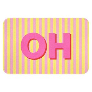 OnlyWow KOUPELNOVÁ PŘEDLOŽKA Text - Pruhy - Růžová 60x40 cm obraz