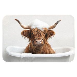 OnlyWow WC PŘEDLOŽKA Scottish Highlander - Koupel - Kráva - Zvířata - Pěna 60x40 cm obraz