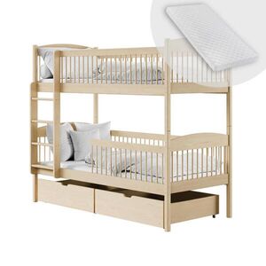 Kids Collective PATROVÁ postel 80x180 se 2 zásuvkami a matrací v přírodním provedení obraz