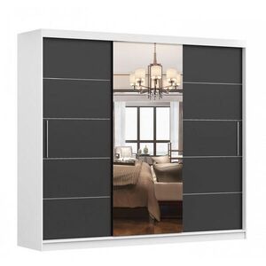 imoebel24 SKŘÍŇ s otočnými dveřmi Alba I 250 cm 250/218/61 cm, 3dveřová, černý obraz