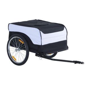HOMCOM PŘÍVĚS NA KOLO, ocel, bílá/černá, D140 x Š77 x V65 cm obraz