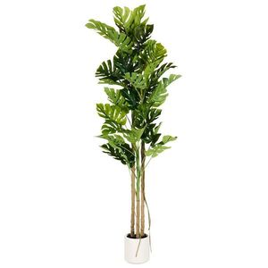 Beliani UMĚLÁ ROSTLINA v květináči 221 cm Zelená/Černá Monstera obraz