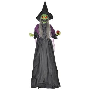 HOMCOM 180 cm halloweenská dekorace – halloweenská čarodějnice s LED světly a zvukovou funkcí obraz