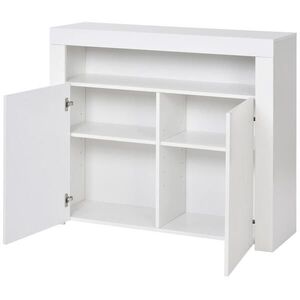Modfu KOMODA z MDF a dřevotřísky 108x40x92 cm bílá s LED osvětlením, USB portem a vysokým leskem obraz