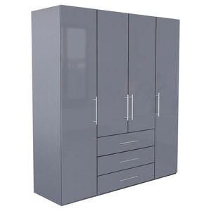 P & B ŠATNÍ SKŘÍŇ, antracitová, vysoce lesklá antracitová, 196/219/59 cm obraz
