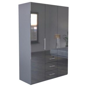 P & B ŠATNÍ SKŘÍŇ, antracitová, vysoce lesklá antracitová, 147/219/59 cm obraz