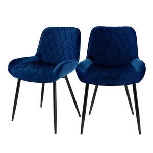 ML-DESIGN JÍDELNÍ ŽIDLE, SADA 2 KS, tmavě modrý samet obraz