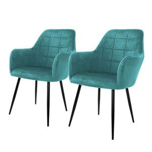 ML-DESIGN JÍDELNÍ ŽIDLE, sada 2 ks, petrolový samet obraz
