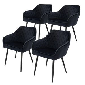 ML-DESIGN SADA 4 jídelních židlí, černý samet obraz