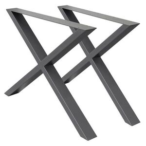 ECD-Germany SADA 2 kusů nohou ke stolu 60 x 72 cm antracitová barva ve tvaru X obraz