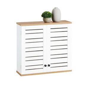 SoBuy NÁSTĚNNÁ SKŘÍŇKA se 2 dveřmi Bílá 60x19x56cm Nordický obraz