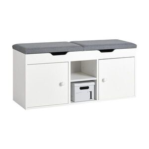SoBuy BOTNÍK se 2 zásuvkami Bílá 100x34x48cm Minimalistický obraz