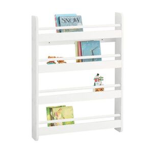 SoBuy DĚTSKÁ KNIHOVNA se 4 policemi Bílá 60x12x80cm Minimalistický obraz